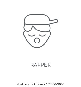 Rapper linear icon. Rapper concept stroke symbol design. Thin graphic elements vector illustration, outline pattern on a white background, eps 10.