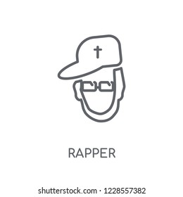 Rapper linear icon. Modern outline Rapper logo concept on white background from United States of America collection. Suitable for use on web apps, mobile apps and print media.