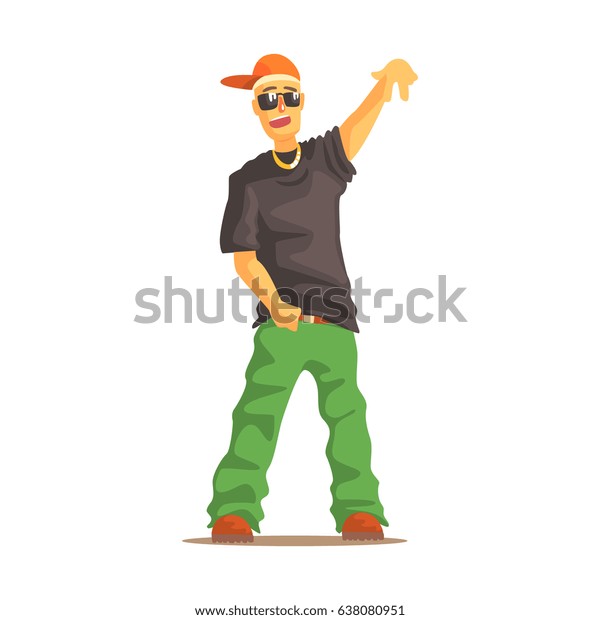 Rapper Man Dressed Rappers Style Clothing Stock Vector (Royalty Free ...