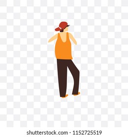 rapper man vector icon isolated on transparent background, rapper man logo concept