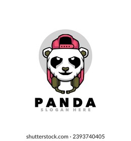 Rapper mascot panda design illustration 