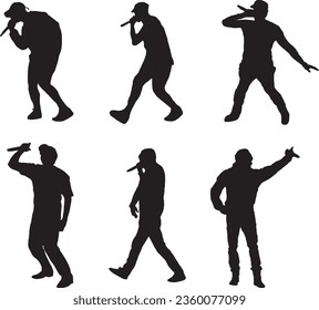 Rapper Music Silhouette Vector Graphic Pack