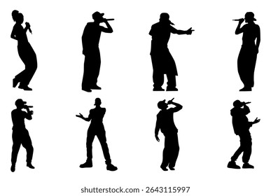 Rapper Music Silhouette Vector Pack