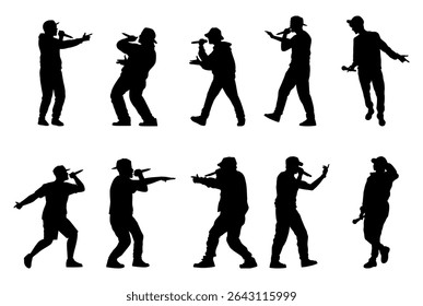 Rapper Music Silhouette Vector Pack