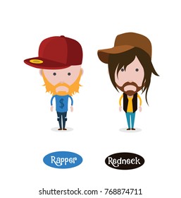 Rapper and Redneck figures and avatars