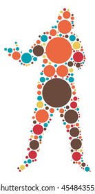 rapper shape vector design by color point