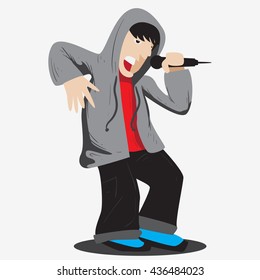rapper singing hold a microphone