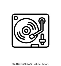 Rapper Turntable Outline Icon Vector Illustration