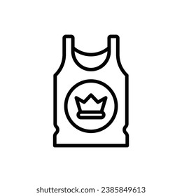 Rapper Undershirt Outline Icon Vector Illustration