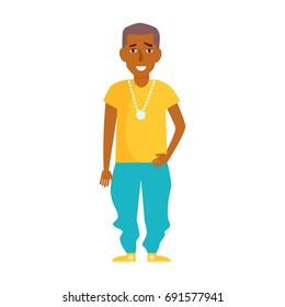 Rapper. Vector. Cartoon. Isolated art on white background. Flat
