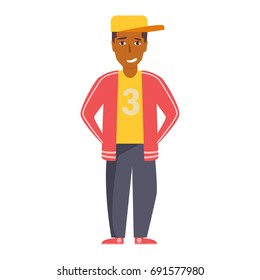 Rapper. Vector. Cartoon. Isolated art on white background. Flat
