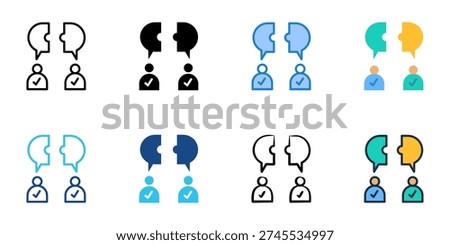 Rapport icons set multiple style collection. Editable stroke 
