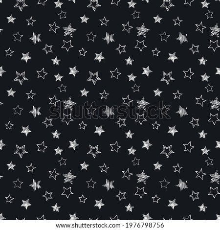 Rapport Stars, star, seamless pattern of stars, black and white, illustration, vector, rotating print.