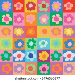 Rapport Textil Unendlichen Druck Blumen bunte Cartoon Hintergrund bunte Vektorgrafik Kinder bunt