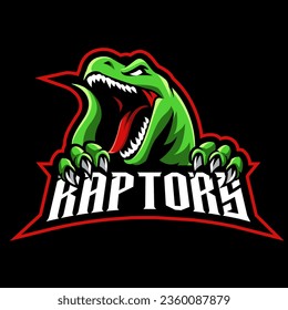 raptor angry mascot logo gaming illustration