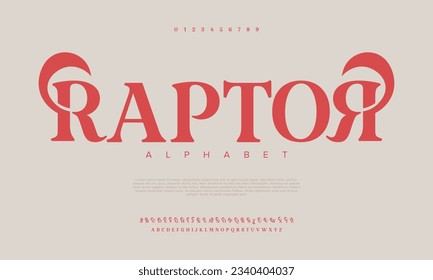 Raptor creative modern urban alphabet font. Digital abstract moslem, futuristic, fashion, sport, minimal technology typography. Simple numeric vector illustration