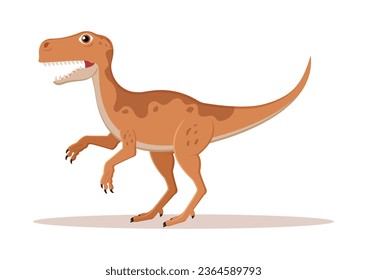 Raptor Dinosaur Cartoon Character Vector Illustration