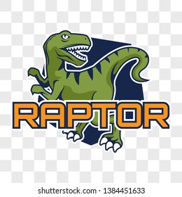 raptor dinosaur isolated on transparent background. vector illustration