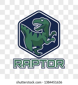 raptor dinosaur isolated on transparent background. vector illustration