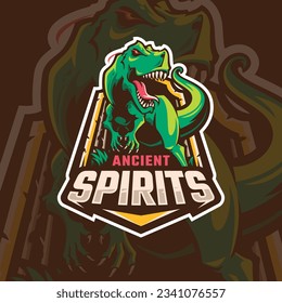 Raptor dinosaur mascot logo design