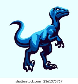 Raptor Dinosaurs Mascot Illustration in sport logo style