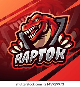 Diseño del logotipo de la mascota Raptor esport