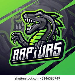 Raptor Esport Mascot Logo Design Stock Vector (Royalty Free) 2146386749 ...