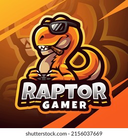 Raptor Gamer Esport Mascot Logo Design