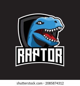 Raptor gaming logo design vector