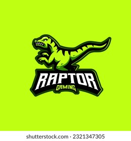 Raptor gaming mascot logo design illustration vector