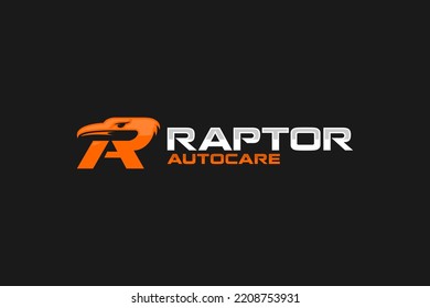 Raptor head eagle logo design falcon icon symbol A and R letter initial