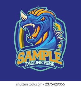 raptor Head Roaring Logo Esport Mascot Design
