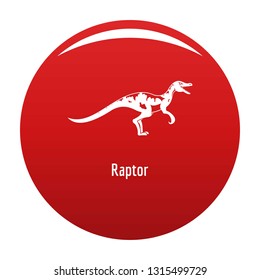 Raptor icon. Simple illustration of raptor vector icon for any design red