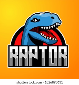 Raptor-Maskottchen-Zeichentrickfigur für Logo-Gaming unterstützt Design-Vektorgrafik