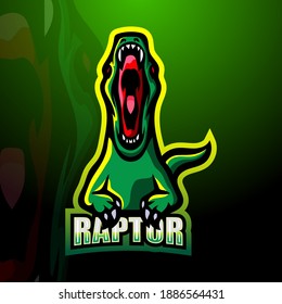 Raptor mascot esport logo design	