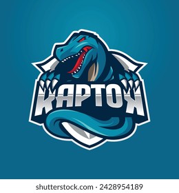 Raptor Mascot Esport Logo Design Illustration For Gaming Club