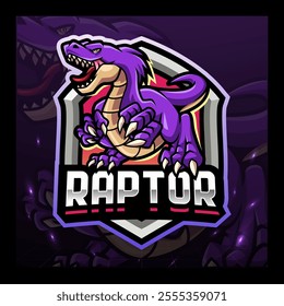 Raptor mascot esport logo  design