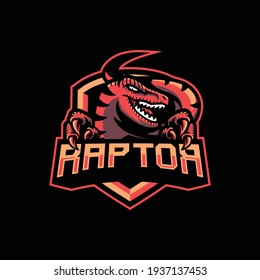 Raptor mascot logo design illustration