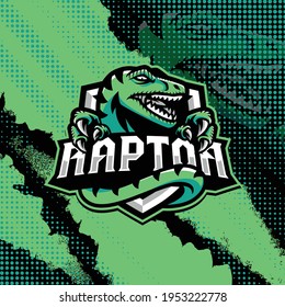 Raptor mascot logo design illustration