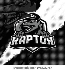 Raptor mascot logo design illustration