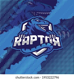 Raptor mascot logo design illustration