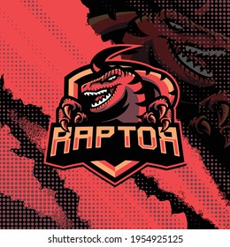 Raptor Mascot Logo Design Illustration