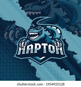 Raptor mascot logo design illustration