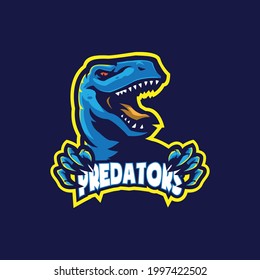 Raptor mascot logo design vector with modern illustration concept style for badge, emblem and t shirt printing. Angry raptor illustration for sport team.