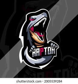 Raptor mascot logo esport design template