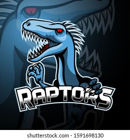 Raptor mascot sport esport logo design