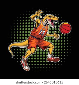 raptor play basketball vector illustration design