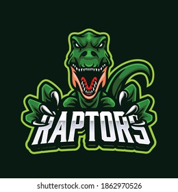 Logo de la mascota del emblema raptor depredador para deportes o deportes