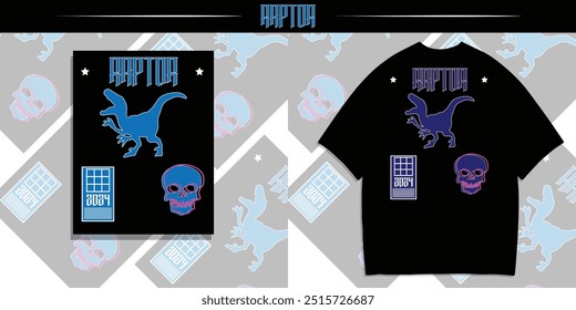 RAPTOR typography t-shirt design, motivational typography t-shirt design, inspirational quotes t-shirt design, streetwear t-shirt design