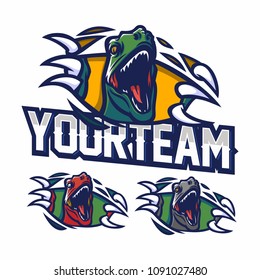 raptor/dinosaur/t-rex esport gaming mascot logo template